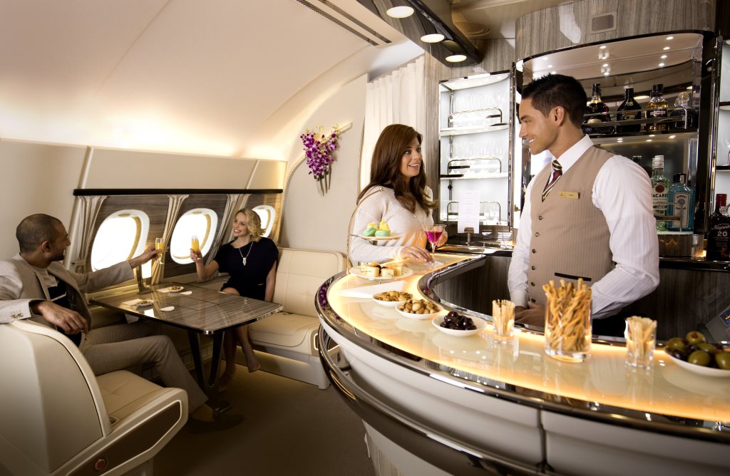 emirates a380 new onboard lounge