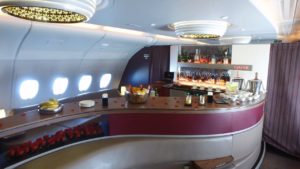 Qatar Airways a380 onboard lounge