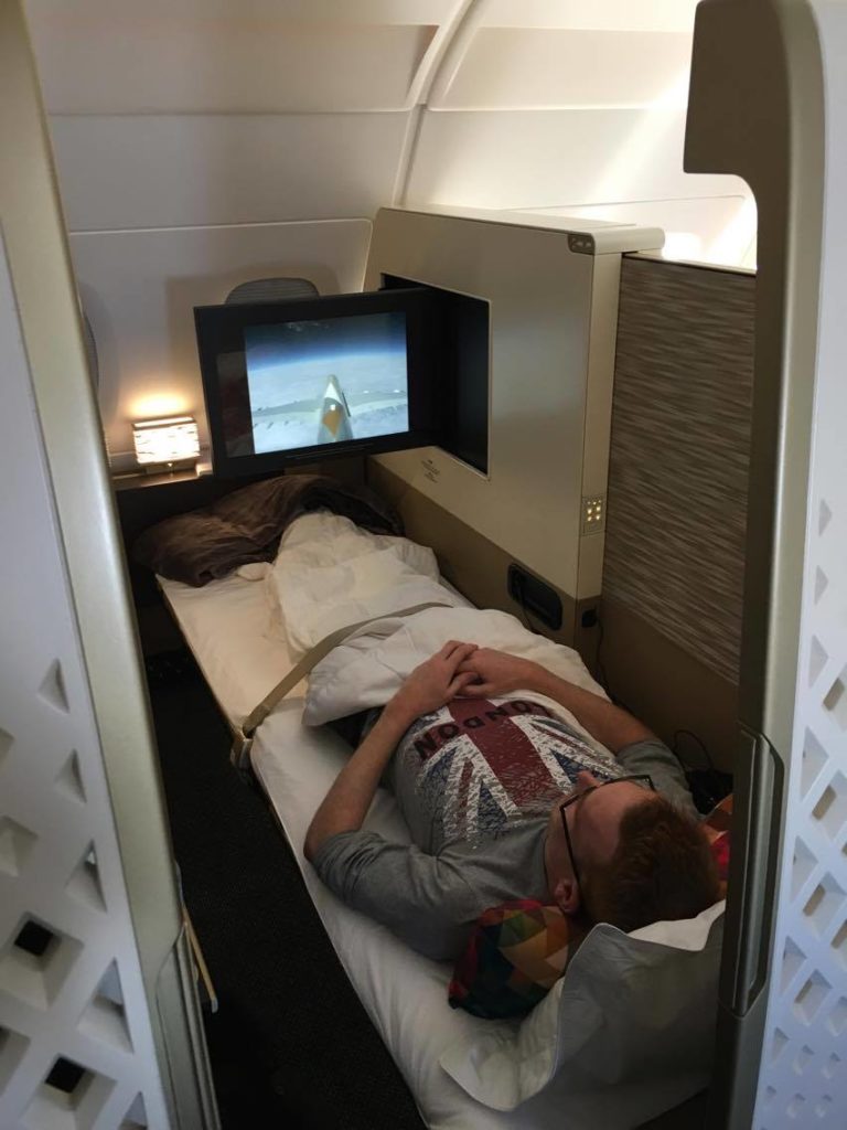 Etihad First Class Apartment Bed Back view