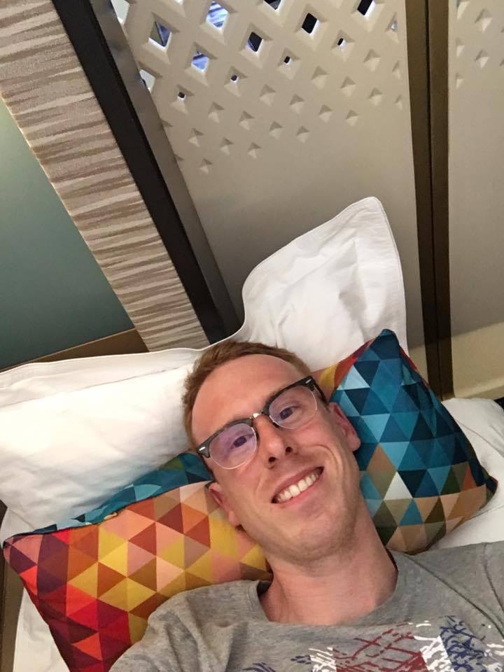 Etihad First Class Apartment Bed Selfie