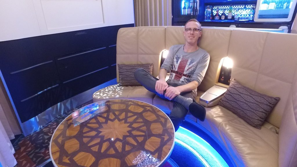 Etihad First Class Apartment OnBoard A380 Lounge