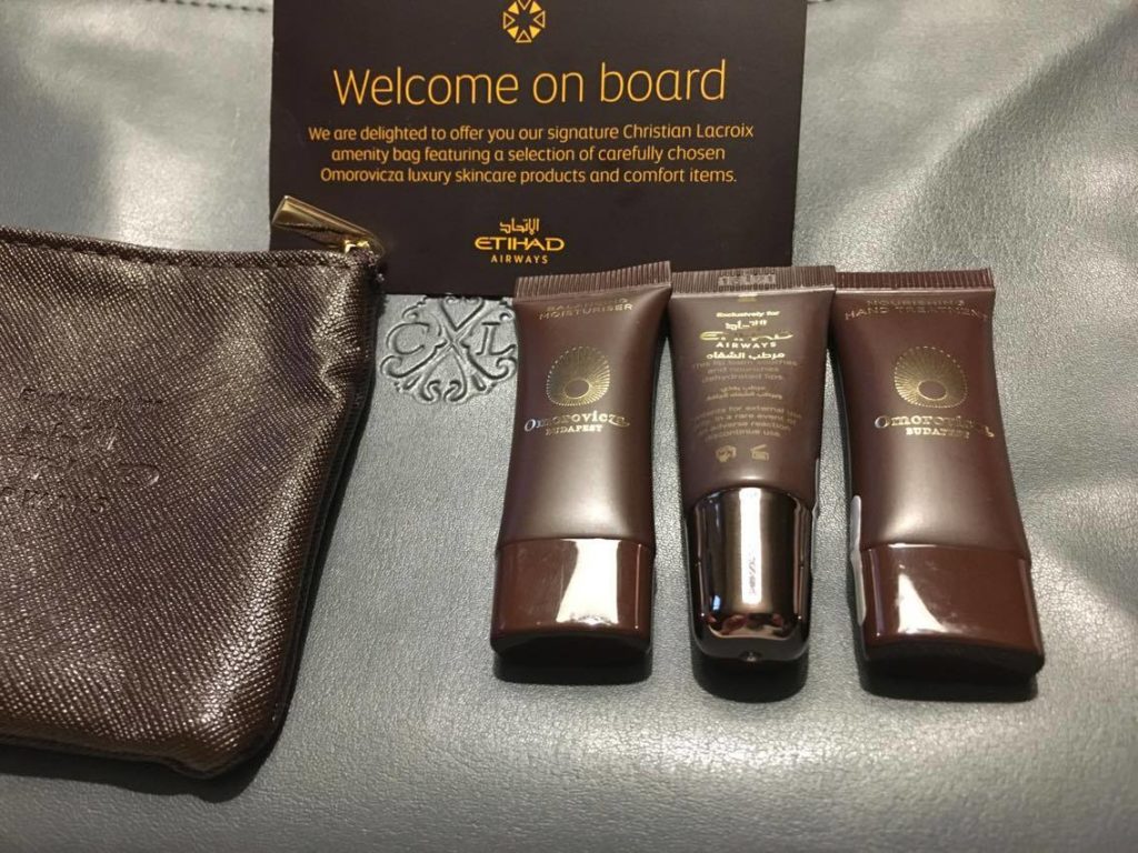 Etihad First Class Christian Lacroix amenity kit