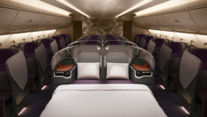 Singapore Airlines a380 new First Class Business Class double bed