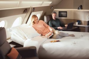 Singapore Airlines First Class Double bed