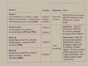 dubai ferry prices