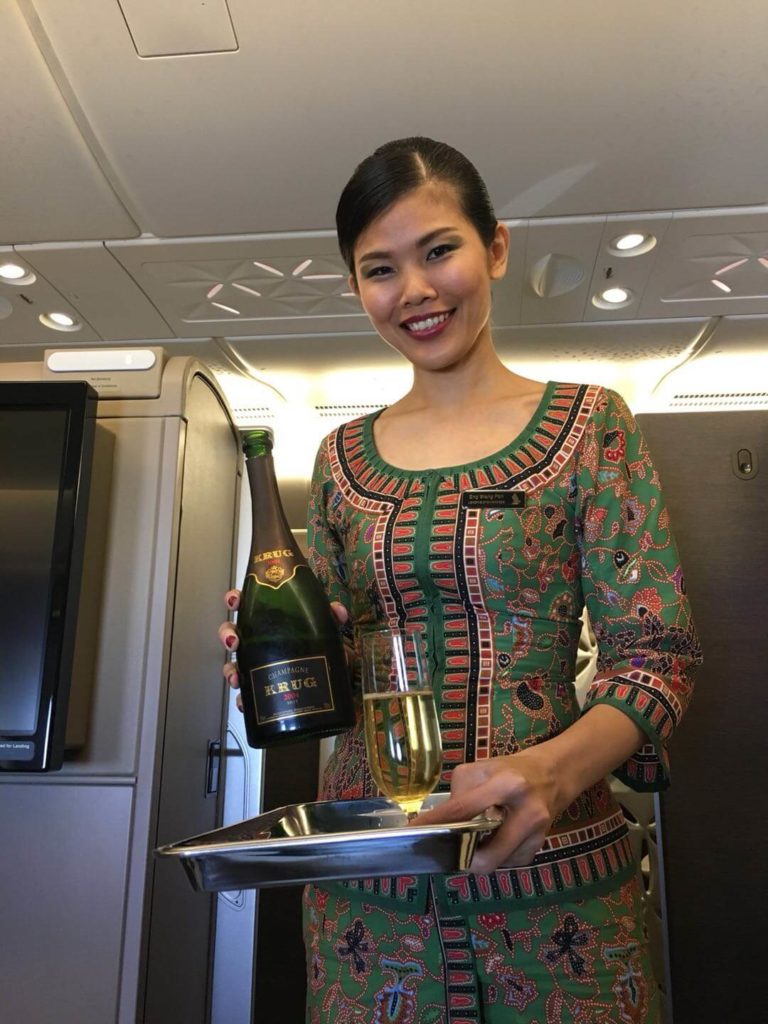 Singapore Airlines First Class suites Shanghai PVG Krug