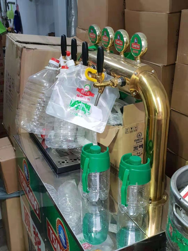 Tsingtao beer in a bag