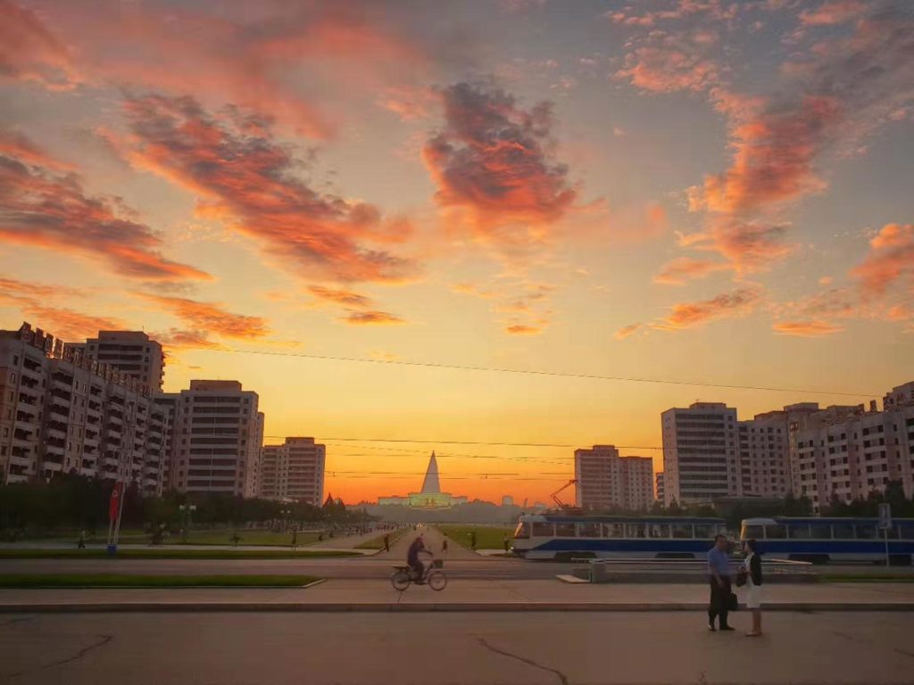 north korea Pyongyang sunset