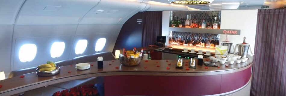 qatar airways first class bar