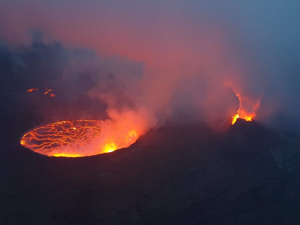 Nyiragongo Volcano Trek Virunga DRC lava lake at night