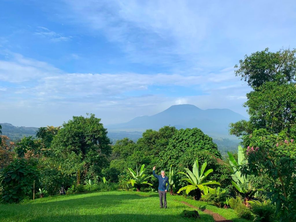 Nyiragongo Volcano Trek Virunga DRC view from Kibumba Tented Camp